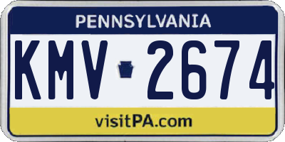 PA license plate KMV2674