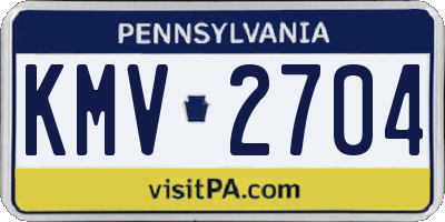 PA license plate KMV2704
