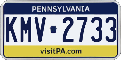 PA license plate KMV2733