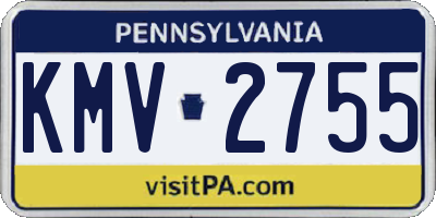 PA license plate KMV2755