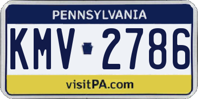 PA license plate KMV2786
