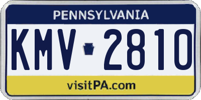 PA license plate KMV2810