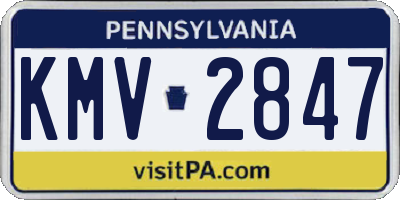 PA license plate KMV2847
