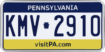 PA license plate KMV2910