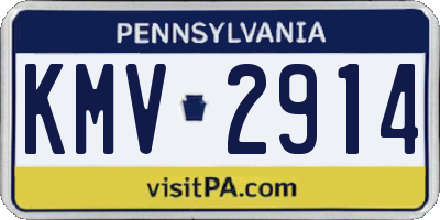 PA license plate KMV2914