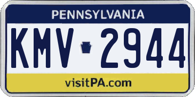 PA license plate KMV2944