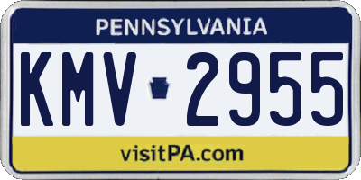 PA license plate KMV2955