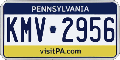 PA license plate KMV2956