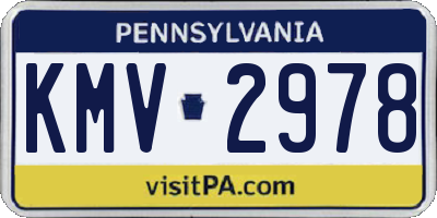 PA license plate KMV2978