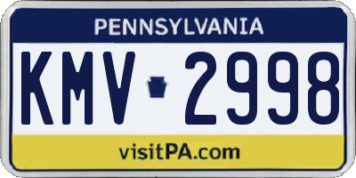 PA license plate KMV2998