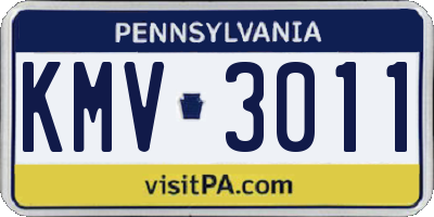 PA license plate KMV3011