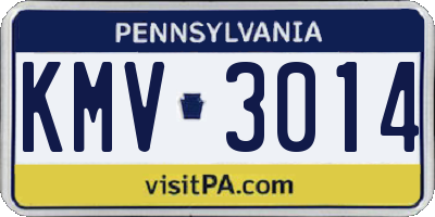 PA license plate KMV3014