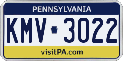 PA license plate KMV3022