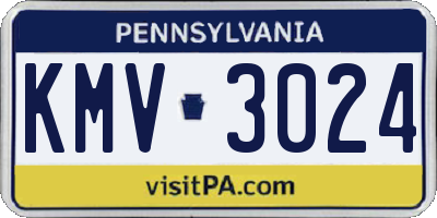 PA license plate KMV3024