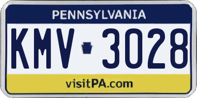 PA license plate KMV3028