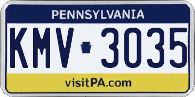 PA license plate KMV3035