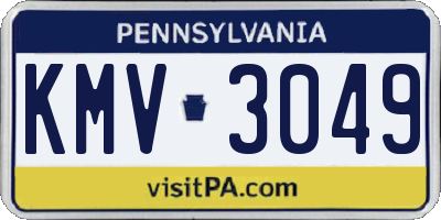 PA license plate KMV3049