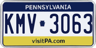 PA license plate KMV3063
