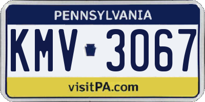 PA license plate KMV3067