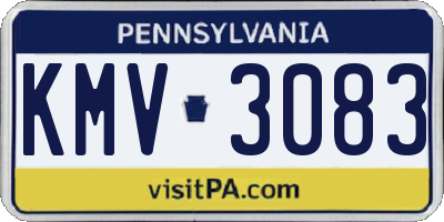 PA license plate KMV3083