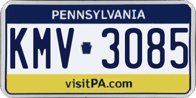 PA license plate KMV3085