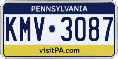 PA license plate KMV3087