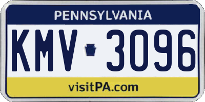PA license plate KMV3096
