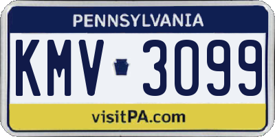 PA license plate KMV3099