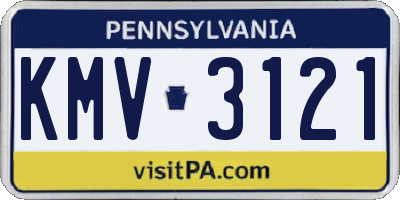 PA license plate KMV3121