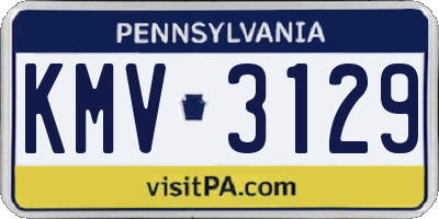 PA license plate KMV3129