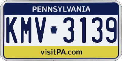 PA license plate KMV3139
