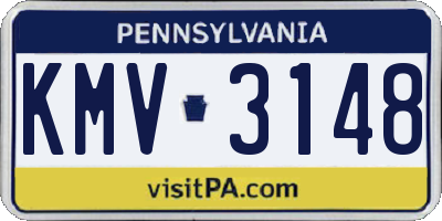 PA license plate KMV3148
