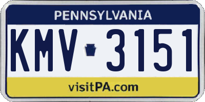 PA license plate KMV3151