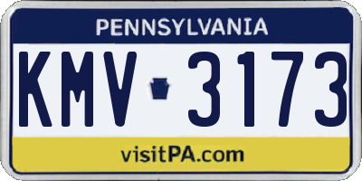 PA license plate KMV3173