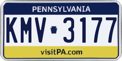 PA license plate KMV3177