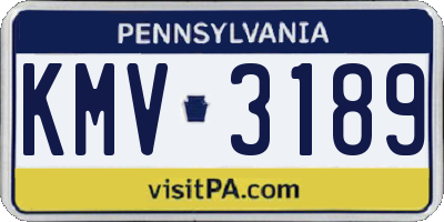 PA license plate KMV3189