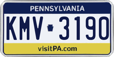 PA license plate KMV3190