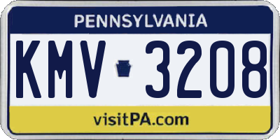 PA license plate KMV3208