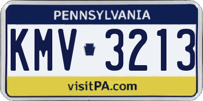 PA license plate KMV3213