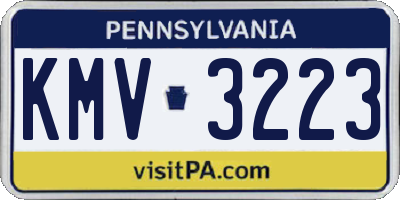 PA license plate KMV3223