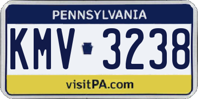PA license plate KMV3238