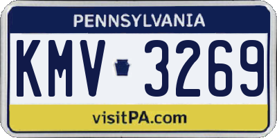 PA license plate KMV3269