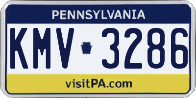 PA license plate KMV3286