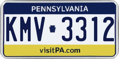 PA license plate KMV3312