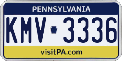 PA license plate KMV3336