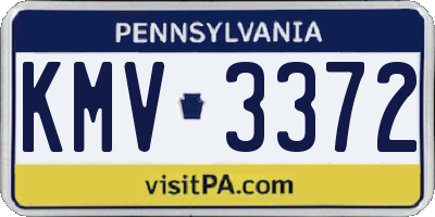 PA license plate KMV3372