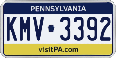 PA license plate KMV3392