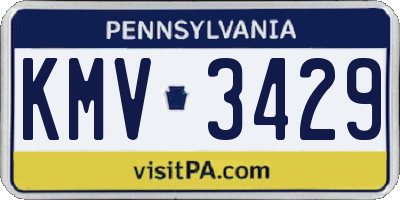 PA license plate KMV3429