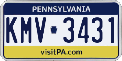 PA license plate KMV3431