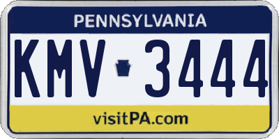 PA license plate KMV3444